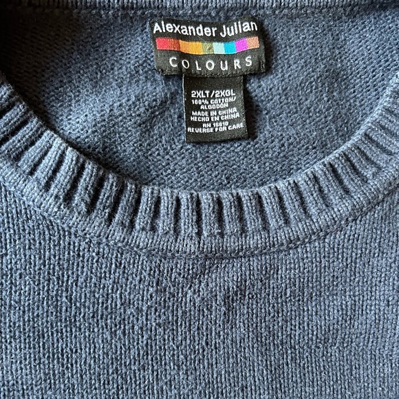 Vintage Alexander Julian Navy and Orange Crewneck Sweater - Picture 3 of 3